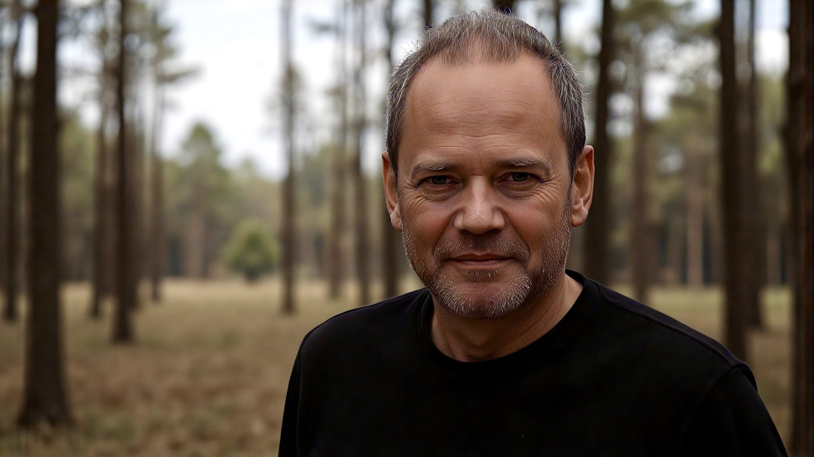 Stale Jan press photo — headshot in forest setting