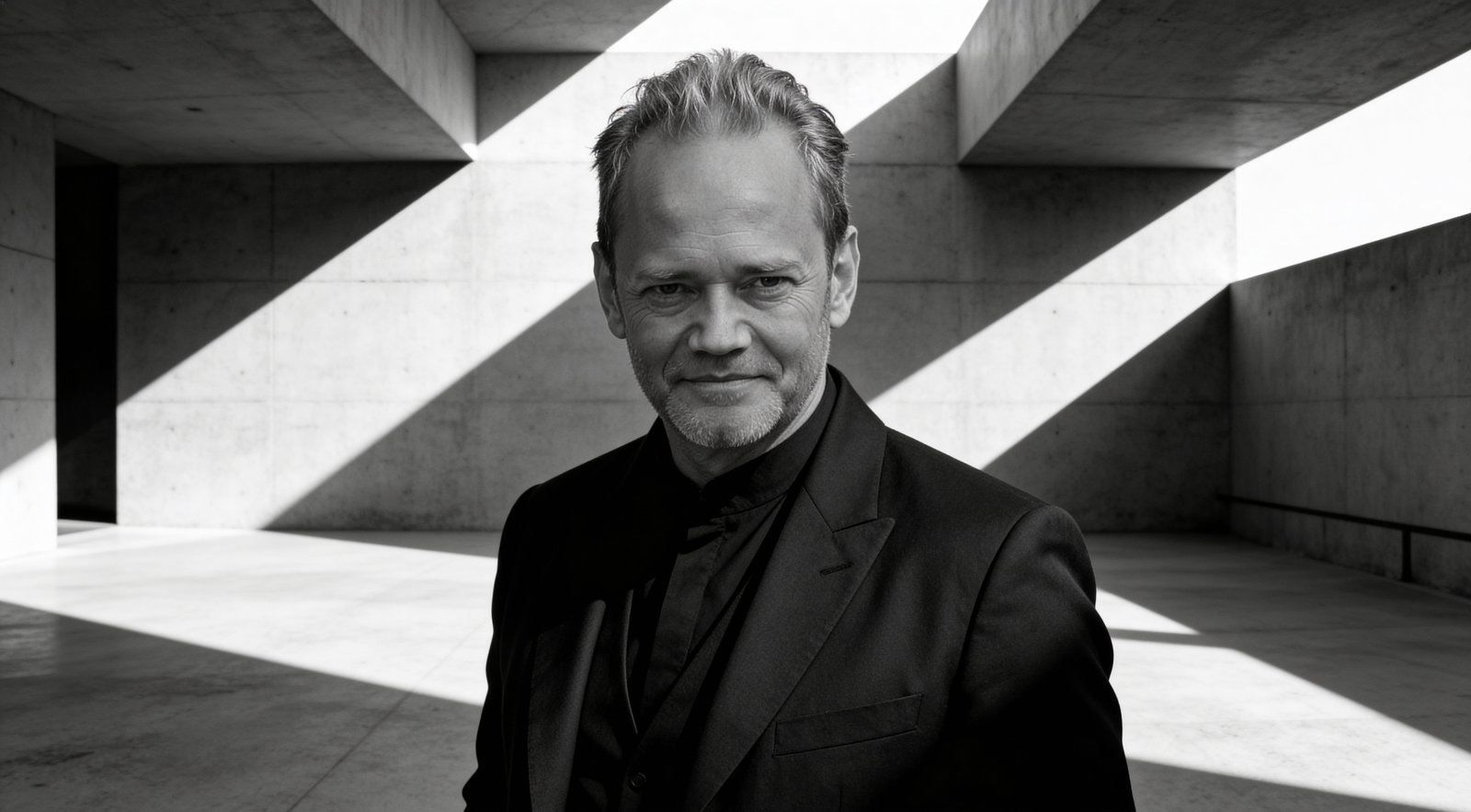Stale Jan press photo — black and white portrait